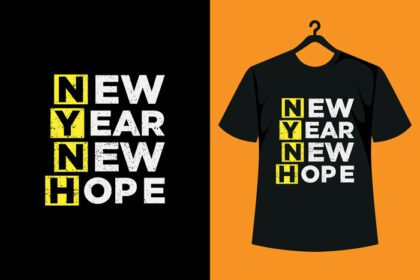 دانلود طرح تی شرت تایپوگرافی امید جدید سال نو