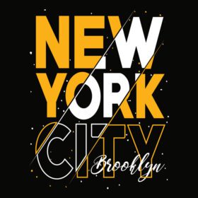 دانلود طرح تی شرت المان تایپوگرافی شهر نیویورک بروکلین