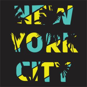 دانلود چاپ وکتور طرح تی شرت تایپوگرافی شیک شهر نیویورک