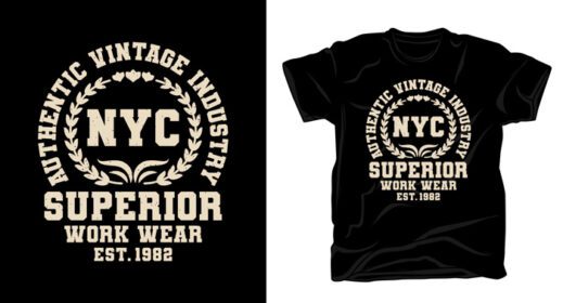 دانلود طرح تی شرت لباس تایپوگرافی کار برتر شهر نیویورک