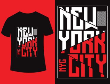دانلود وکتور رایگان طرح تی شرت تایپوگرافی شهر نیویورک