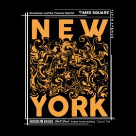 دانلود طرح گرافیکی تی شرت و پوستر نیویورک به صورت انتزاعی