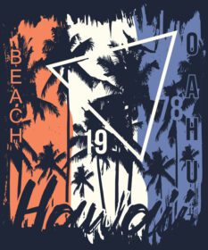 دانلود طرح تی شرت ساحلی اوآهو هاوایی برای عاشقان ساحل