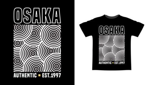 دانلود تایپوگرافی اوزاکا با طرح تی شرت با اشکال انتزاعی