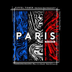 دانلود طرح گرافیکی تی شرت و پوستر پاریس به سبک انتزاعی