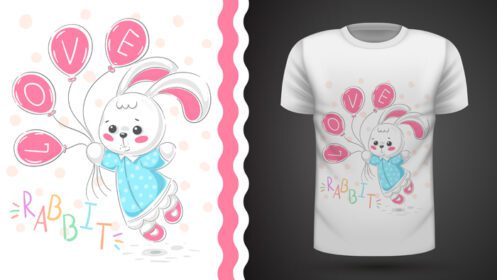 دانلود ایده خرگوش شاهزاده خانم برای چاپ تی شرت دست کشیده