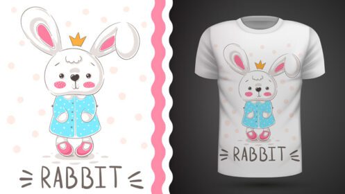 دانلود ایده خرگوش شاهزاده خانم برای طراحی دستی تی شرت چاپی