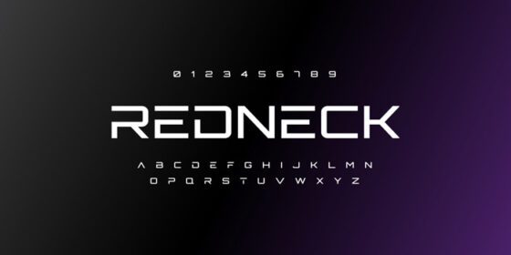 دانلود redneck abstract technology space font and alphabet techno