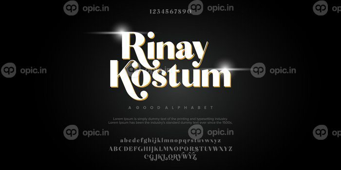 دانلود rinay kostum فونت مد انتزاعی تایپوگرافی الفبای