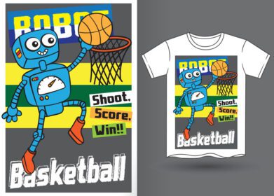 دانلود تصویر ربات بسکتبالیست برای تی شرت