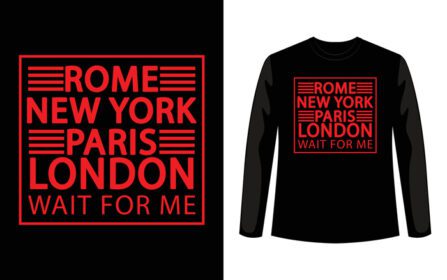 دانلود رم نیویورک پاریس لندن تایپوگرافی شعار برای تی شرت