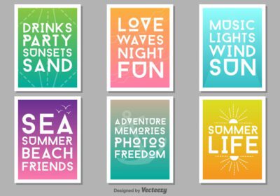 دانلود مجموعه طرح تایپوگرافی پوستر تابستانی به وقت ساحل