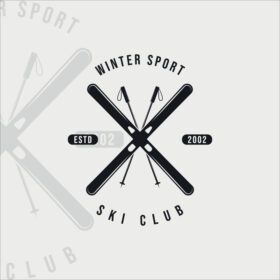 الگوی تصویرسازی لوگوی وکتور قدیمی لوگوی ورزش اسکی را دانلود کنید
