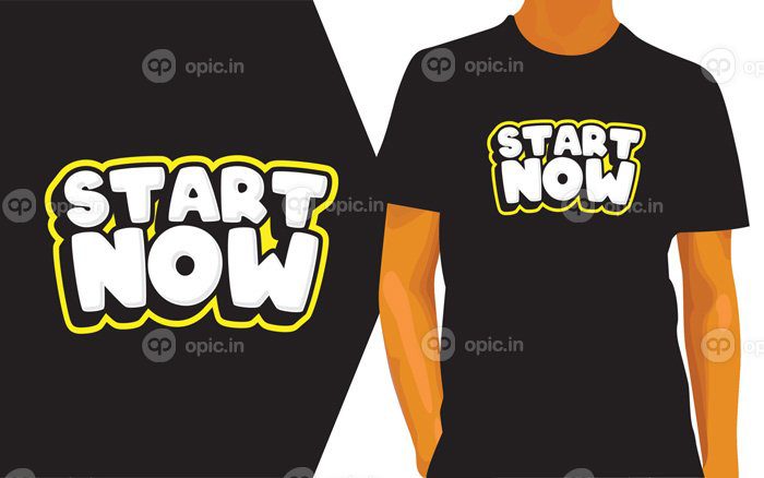 دانلود طرح حروف start now برای تی شرت