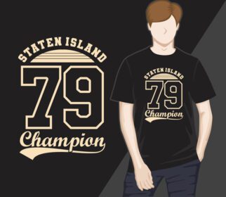 دانلود طرح تی شرت قهرمانی تایپوگرافی استانن جزیره هفتاد و نه