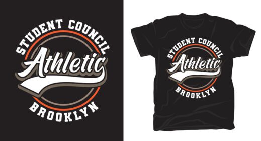 دانلود طرح تی شرت تایپوگرافی بروکلین ورزشی شورای دانش آموزی