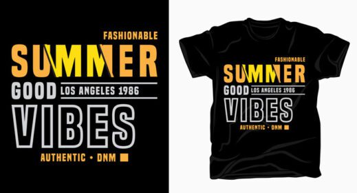 دانلود طرح تایپوگرافی تابستانی خوب vibes برای تی شرت
