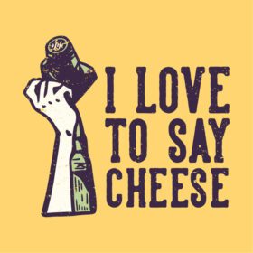 دانلود طرح تی شرت شعار تایپوگرافی دوست دارم بگویم پنیر با