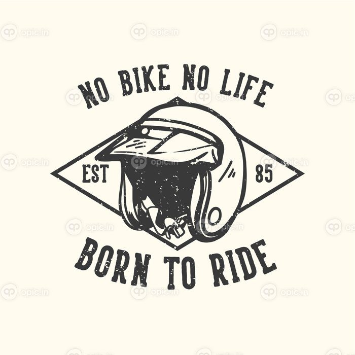 دانلود طرح تی شرت شعار تایپوگرافی no bicycle no life born to