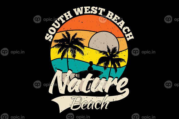 دانلود تی شرت جنوب غربی ساحل طبیعت ساحلی سبک یکپارچهسازی با سیستمعامل