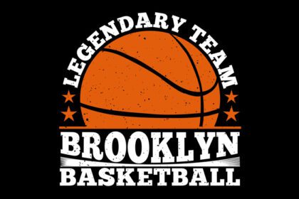 دانلود تایپوگرافی تی شرت تیم بسکتبال افسانه ای بروکلین به سبک وینتیج