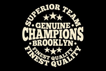 دانلود تایپوگرافی تی شرت تیم برتر قهرمانان بروکلین سبک وینتیج