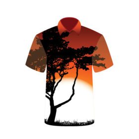 دانلود تی شرت با تصویر درخت و وکتور غروب آفتاب