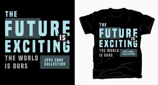 دانلود طراحی تایپوگرافی مدرن هیجان انگیز آینده برای تی شرت