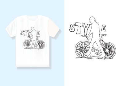 دانلود طرح تی شرت دوچرخه سوار به سبک ما با طرح خلاقانه وکتور