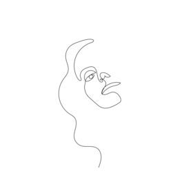 دانلود وکتور نقاشی خطی خطی زن صورت خط پیوسته