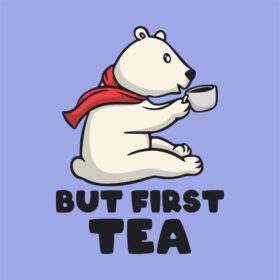 دانلود شعار حیوانات قدیمی تایپوگرافی اما اولین چای برای تی شرت