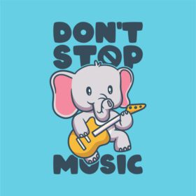 دانلود شعار حیوانات قدیمی تایپوگرافی don t stop music for t