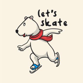 دانلود شعار حیوانات قدیمی تایپوگرافی let s skate برای طرح تی شرت