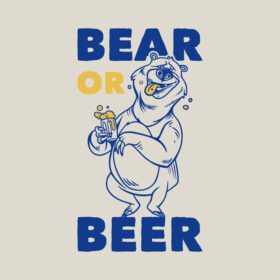 دانلود شعار وینتیج تایپوگرافی خرس یا خرس آبجو لیوان می آورد