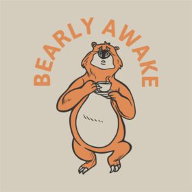 دانلود شعار پرنعمت تایپوگرافی خرس بیدار یک فنجان می آورد