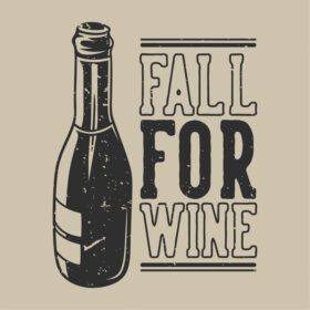 دانلود شعار vintage تایپوگرافی پاییز برای شراب برای طرح تی شرت