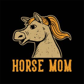 دانلود شعار vintage تایپوگرافی اسب مادر مادر اسب برای تی شرت