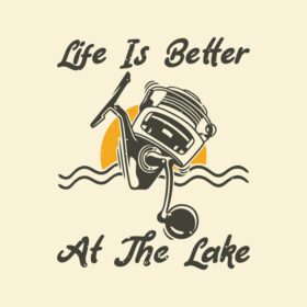 دانلود شعار قدیمی تایپوگرافی زندگی در دریاچه بهتر است برای تی