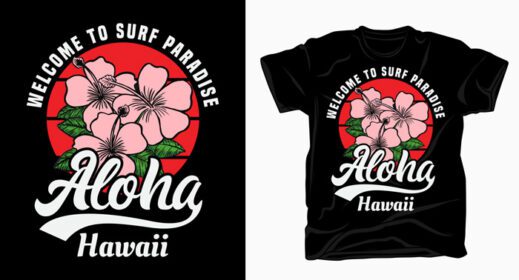 دانلود Welcome to surf paradise aloha hawaii typography with