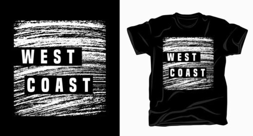 دانلود تایپوگرافی ساحل غربی با طرح بافت برای تی شرت