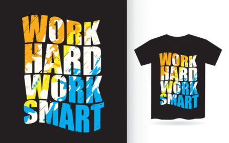 دانلود شعار کار سخت تایپوگرافی هوشمند برای تی شرت