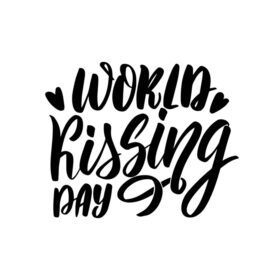 دانلود روز جهانی بوسیدن حروف دست جدا شده بر روی سفید آسان به