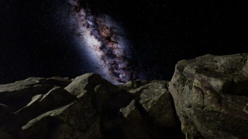 دانلود عکس k مسیرهای ستاره ای عکاسی نجومی بر فراز دیواره های دره ماسه سنگی