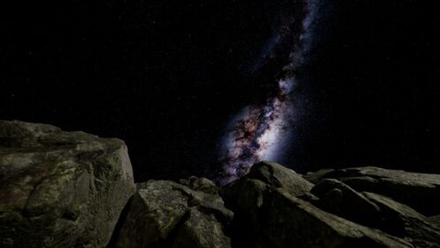 دانلود عکس k مسیرهای ستاره ای عکاسی نجومی بر فراز دیواره های دره ماسه سنگی
