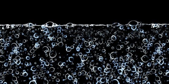 دانلود عکس تصویر سه بعدی حباب های زیر آب در پس زمینه مشکی
