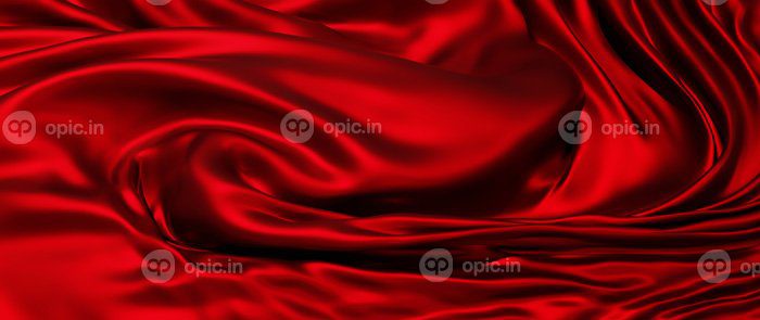 دانلود عکس رندر سه بعدی فویل هولوگرافیک رنگین کمانی پارچه قرمز