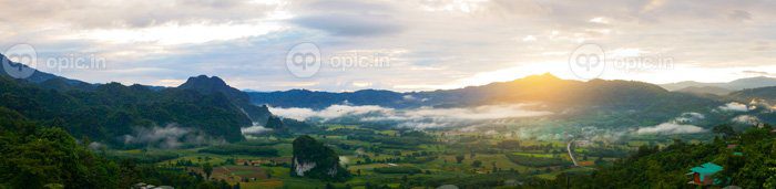 دانلود عکس و منظره کوه های صبح و مه فو لانگکا تایلند