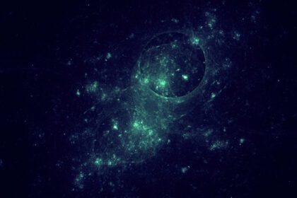 دانلود عکس فضای انتزاعی تصویر سه بعدی کهکشان آینده نگر
