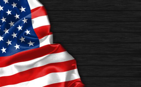 دانلود عکس رندر سه بعدی نزدیک پرچم ایالات متحده