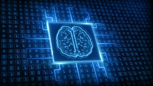 دانلود عکس آیکون هوش مصنوعی مغز تجزیه و تحلیل جریان داده های بزرگ